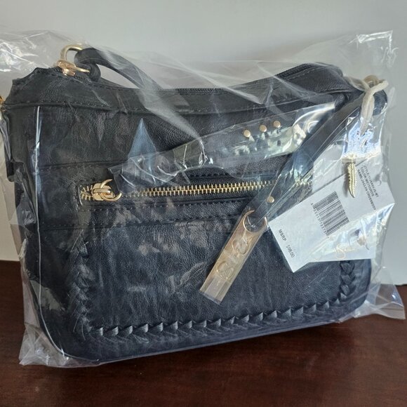 Jessica Simpson Jaclyn Crossbody Bag BLACK Meteorite New - Picture 2 of 5